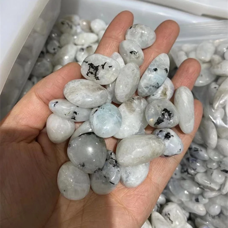 Natural polished moonstone tumbled stone natural quartz crystals energy stone for healing