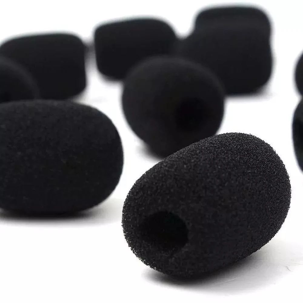 10Pcs Black Mic Protector Replacement Headset Foam Covers Windscreen Windshield Sponge Covers Microphone Cover for Meeting Mic