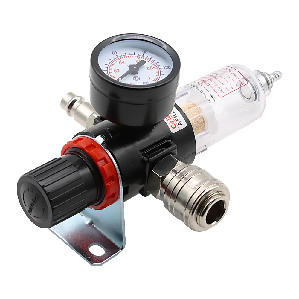 AFR-2000 1/4 "Compressore D'aria Filtro Separatore di Acqua Dell'olio Kit di Strumenti Con Regolatore Gauge Luce Trappola Peso Filtro Particelle