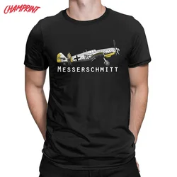 男性用コットンtシャツmesserschmitt bf 109,戦闘機,第二次世界大戦,戦争パイロット,航空機,tシャツ,4xl 5xl服