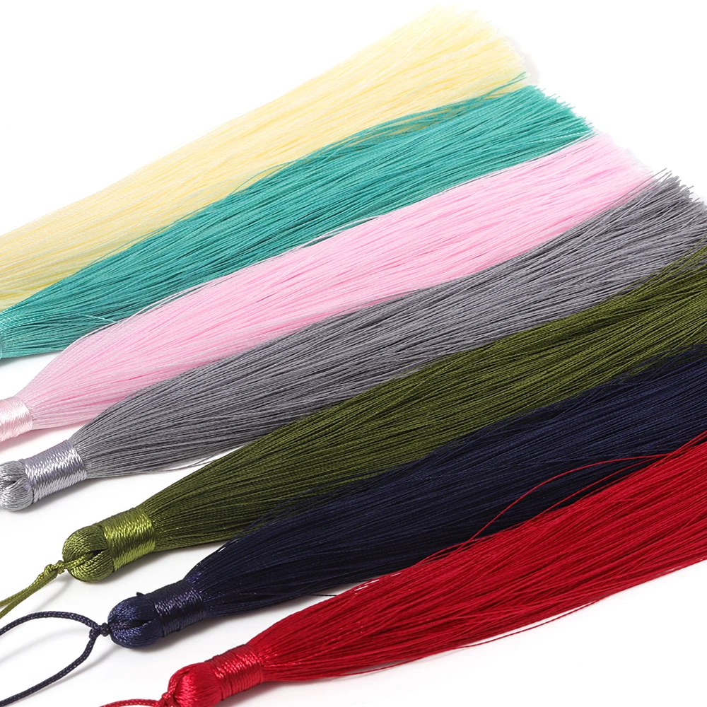 10pcs Tassel Earrings 15cm Long Silk Tassel Trim Brush Charm Pendant for Jewelry Making DIY Handmade Crafts Findings Supplies