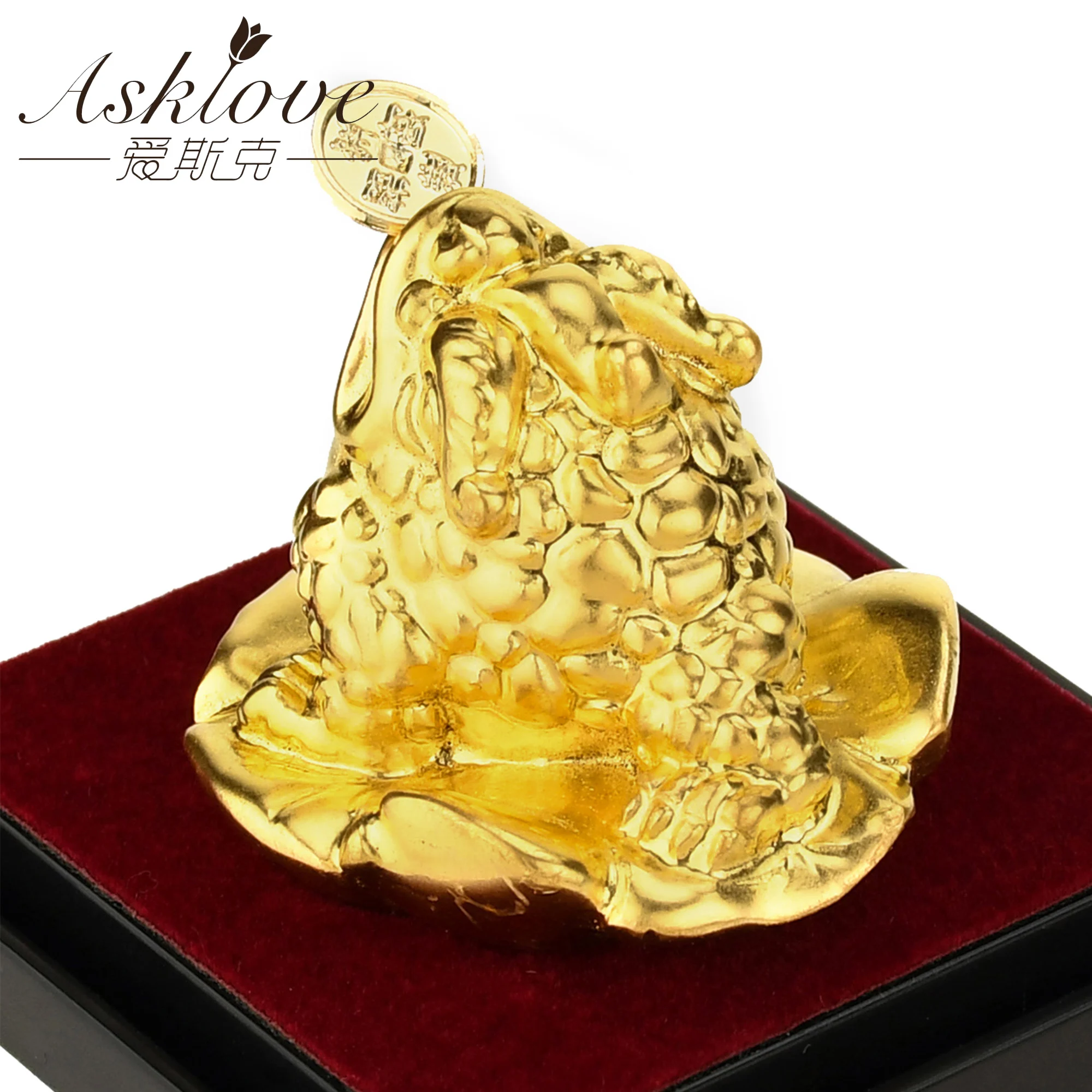 24k Gold Foil Frog Feng Shui Toad Chinese Golden Frog Money Lucky Fortune Wealth Office Tabletop Ornament Home Decor Lucky Gifts