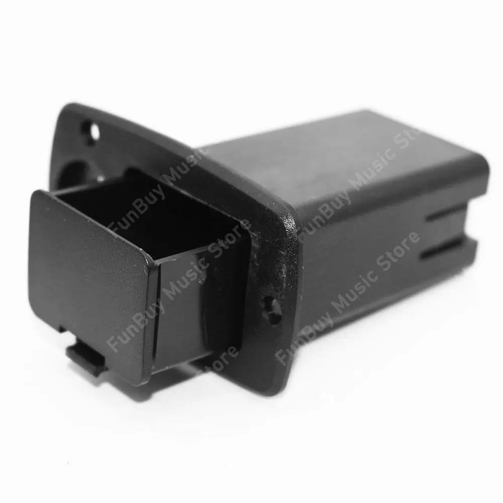 Guitar Parts 9V Battery Case Holder Cover Box for Acoustic Guitar Bass Pickup Black of 1pcs