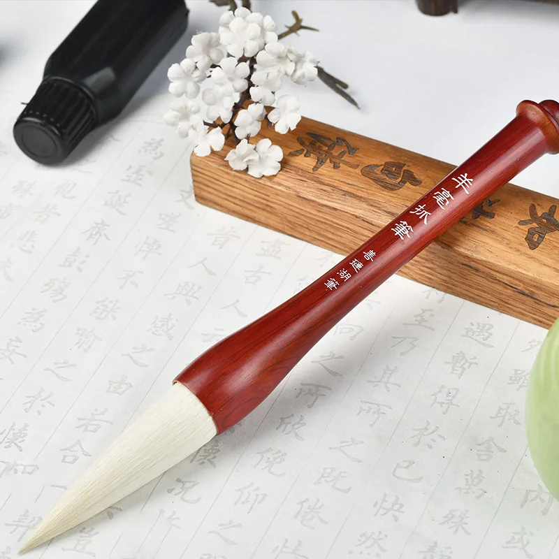 Woolen Hair Chinese Calligraphy Painting Writing Brush Hopper-shaped Large Regular Script Handwriting Practice Craft Supply