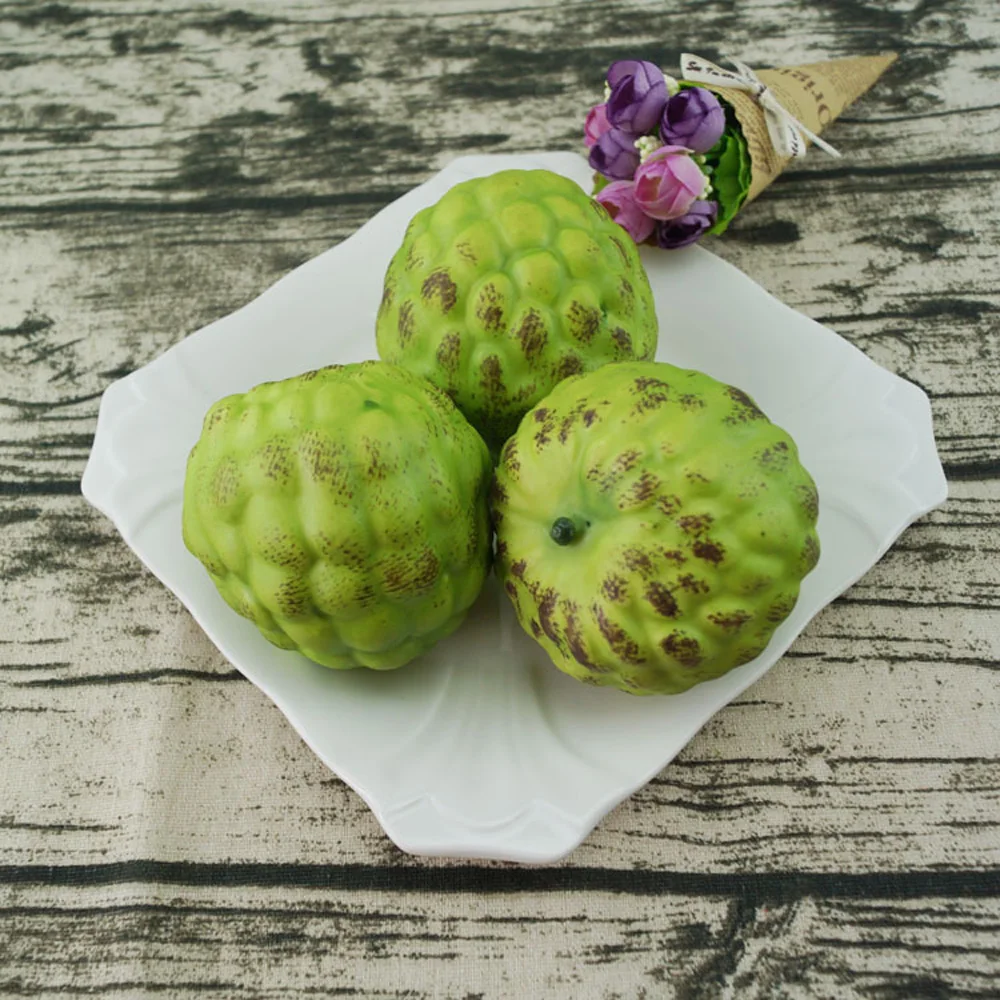 10pcs 8cm*7.5cm High Imitation Fake artificial Custard apple fruit model&plastic simulated Custard apple fruit