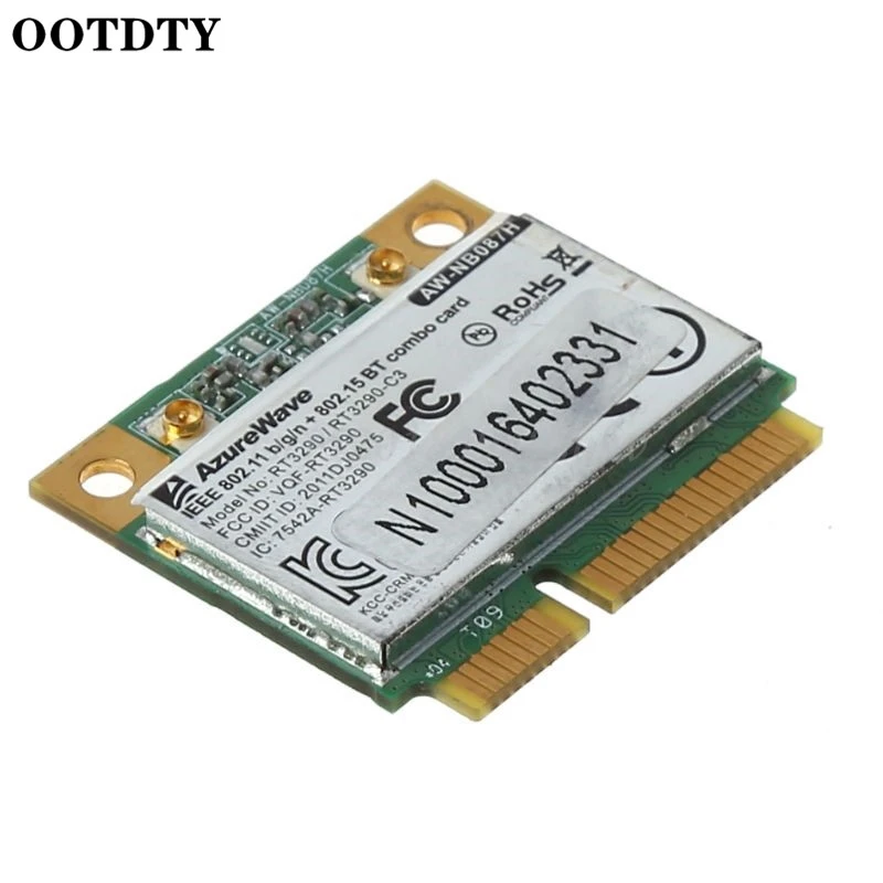 AW-NB087H رالينك RT3290 شرائح IEEE 802.11 b/g/n 150Mbps بلوتوث 3.0HS نصف الحجم البسيطة بكيي اللاسلكية واي فاي بطاقة WLAN محول