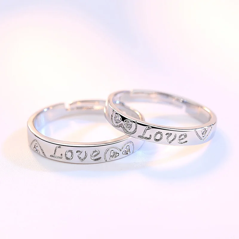 2 Teile/sätze Zirkon Herz Passenden Paar Ringe Set Für Immer Endlose Liebe Hochzeit Ring Für Frauen Männer Charme Valentinstag schmuck – Detail 10