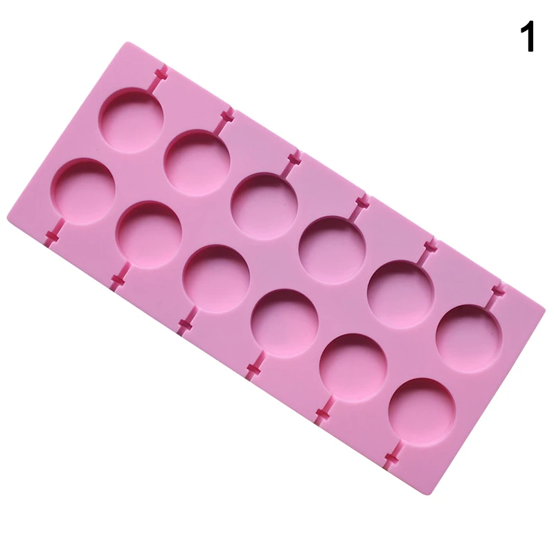 Forma redonda molde de silicone lollipop molde crianças diy ferramentas de cozimento para chocolate doce biscoito casa acessórios cozinha