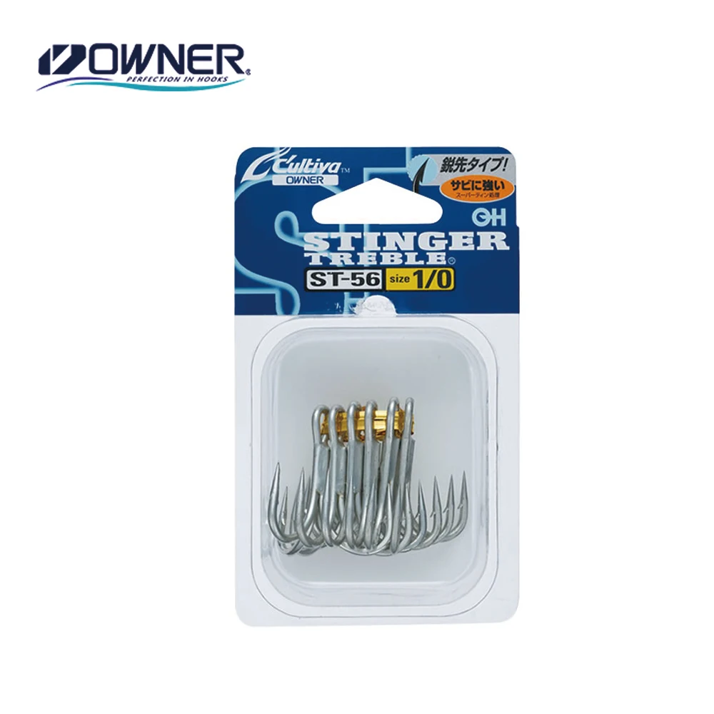 OWNER ST-56 11623 Fishing Hook Sea Treble Hooks High Carbon Steel From Japan 3/0 2/0 1/0 1# 2# 4# 6# Fishing Accessories