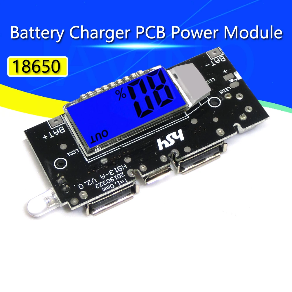 Automatic Protection! Dual USB 5V 1A 2.1A Mobile Power Bank 18650 Lithium Battery Charger Board Digital LCD Charging Module