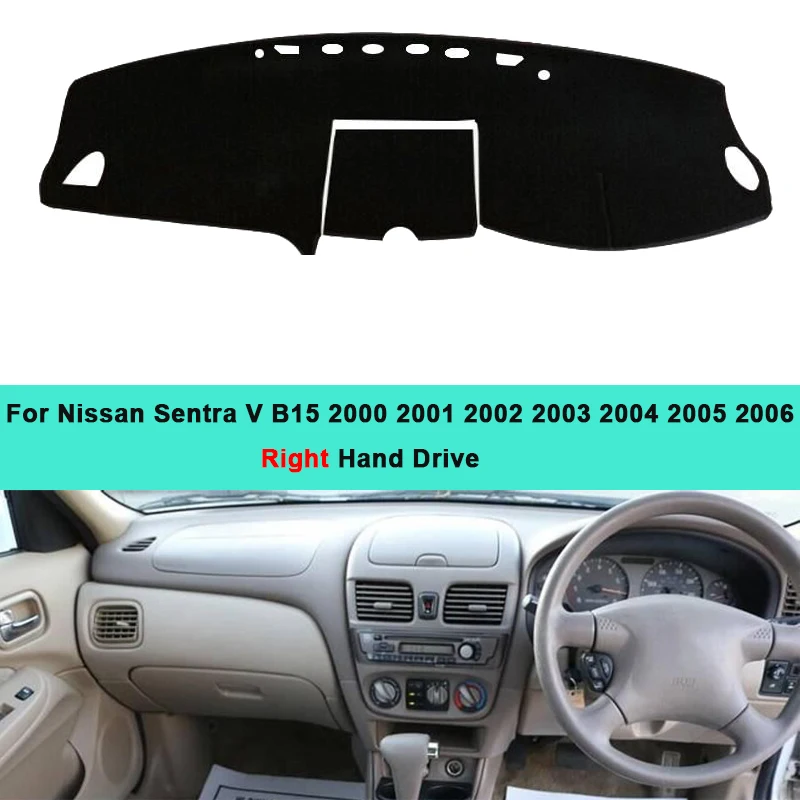 Car Dashboard Cover Carpet Cape For Nissan Sentra V B15 2000 2001 2002 2003 2004 2005 2006 SunShade Pad Cushion Dashmat Anti-UV