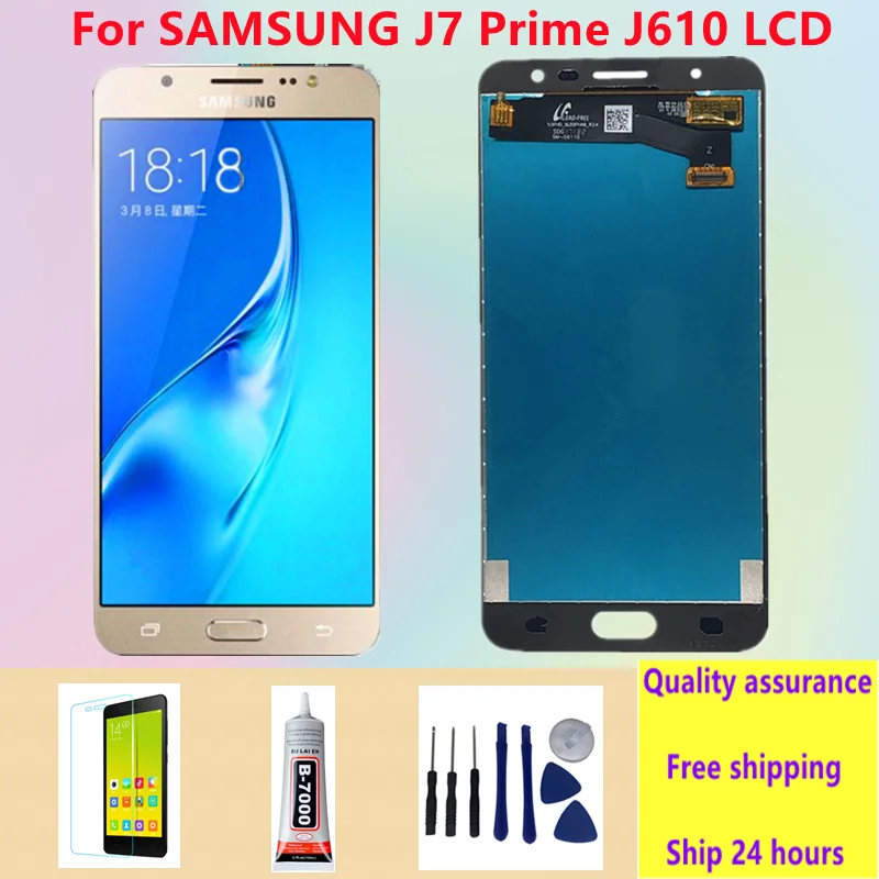 Tested 5.5'' LCD For SAMSUNG GALAXY J7 Prime LCD G610 G610F G610M Display Touch Screen Digitizer Assembly Single/Double Hole