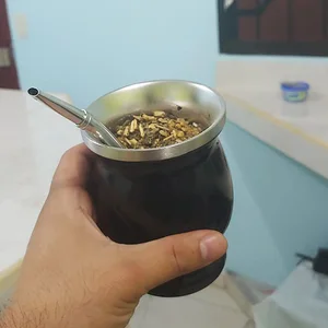 Upors-Cup, Yerba Mate, 304 Paslanmaz Çelik, Çift Cidarlı, 8oz, ampuller ve Temizleme Fırçası 6 Büyük satış-varil, çift cidarlı - №1