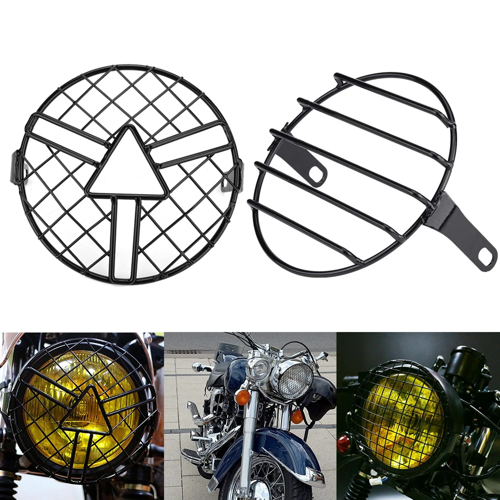 Universal Motorcycle Vintage Headlight Protector Retro Grill Light Lamp Cover For Harley Ducati Chopper Yamaha Cafe Racer