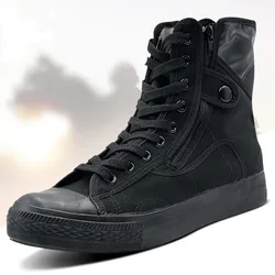 Autumn Training Shoes Black Labor Protection Anti Slip Wear-resistant Hiking Boots High Top Outdoor Hunting Combat Cargo Sneaker