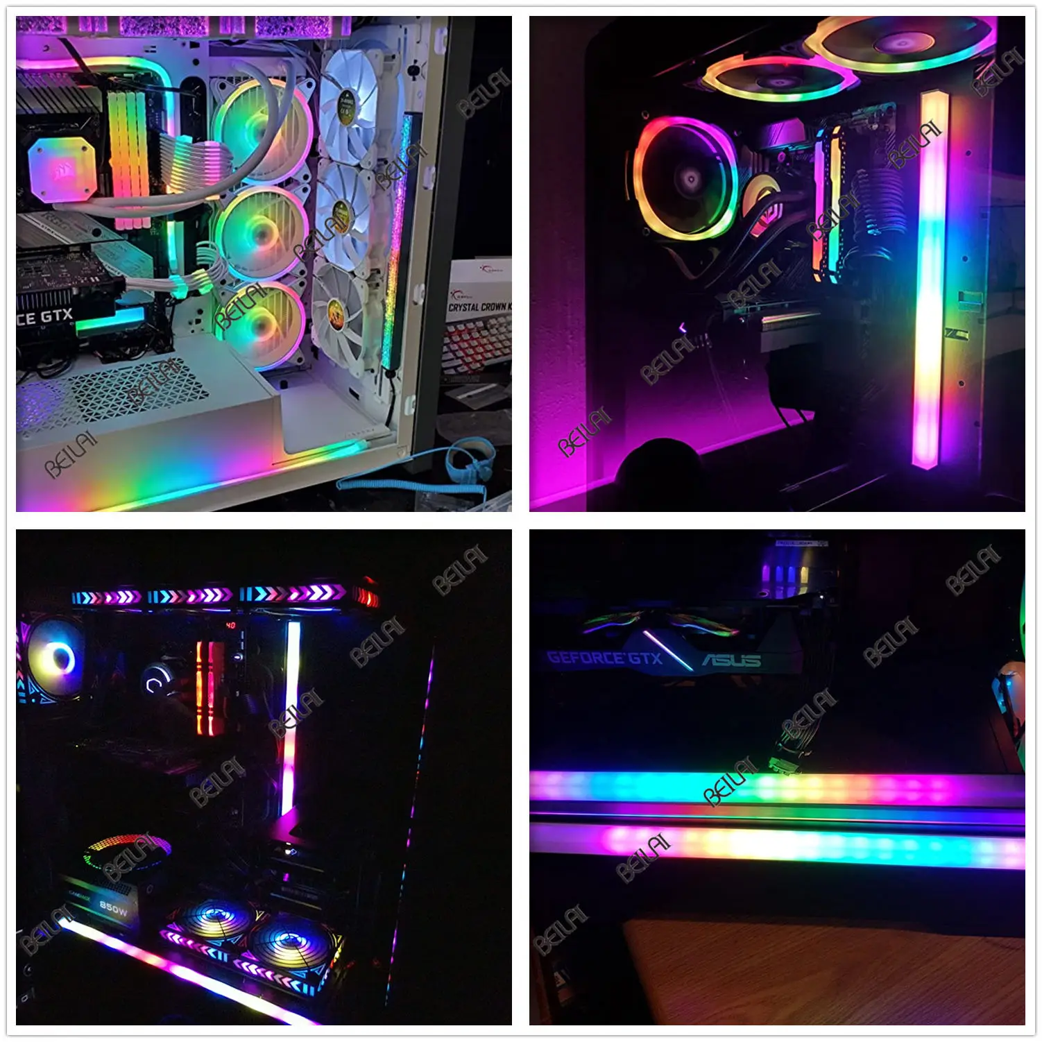 RGB light 5V 3Pin WS2812b RGB LED Strip for PC ASUS Aura SYNC,MSI Mystic Light,GIGABYTE RGB Fusion2.0 Header on Motherboard