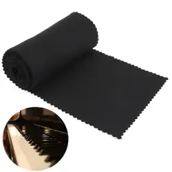 125 x 14 cm Nylon + cotone Nero / Rosso Morbida copertura per tasti di pianoforte Coperture antipolvere per tastiera per qualsiasi pianoforte o tastiera a 88 tasti