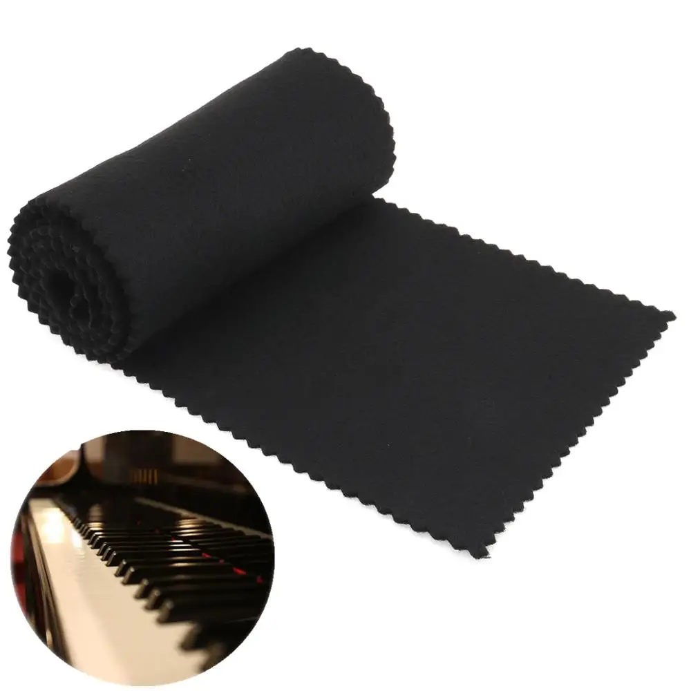 Pokrowiec na klawiaturę fortepianu/keyboardu, nylon + bawełna, czarno-czerwony, miękki, na 88 klawiszy, o wymiarach 125 x 14 cm, chroniący przed kurzem.