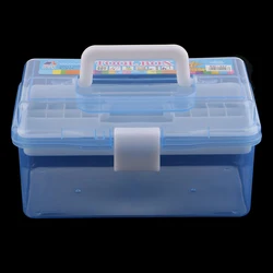 2 Layer Plastic Sewing Jewelry Painting Tools Box Storage Box Organizer Pink/Blue Jewelry Tools Accessories