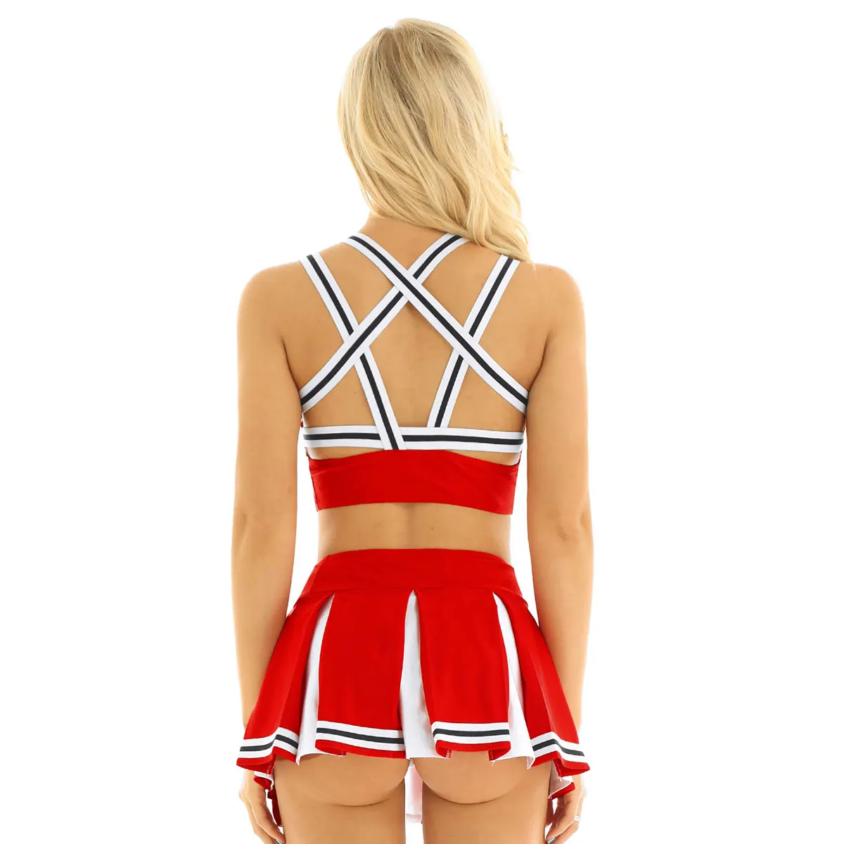 S-XXL Sexy Women Cheerleading Team Costume Japanese Schoolgirl Cosplay Uniform Girl Lingerie Gleeing  Set Halloween Femme