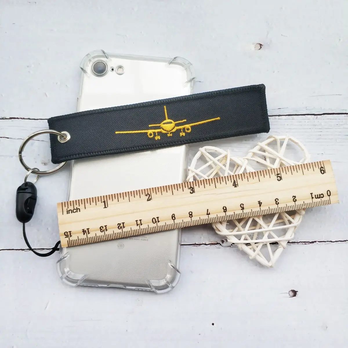 1 Set Side A FLIGHT DISPATCHER Side B Plane Bracelet Phone Strap Embroidery Keys ID Card Gym Straps USB Badge Holder for Aviator