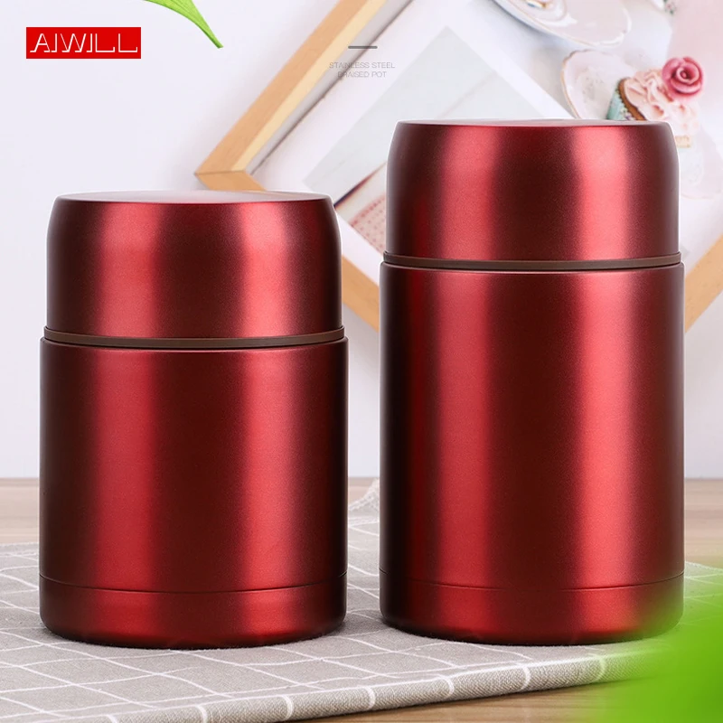 

AIWILL 304 double-layer vacuum flasks Thermos beaker stainless steel simmering pot portable insulated lunch box