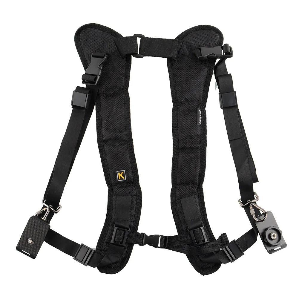 Black Double Dual Camera Shoulder Strap Sling Belt Quick Rapid Sling Belt Adjustment for DSLR Digital Camera Accessories