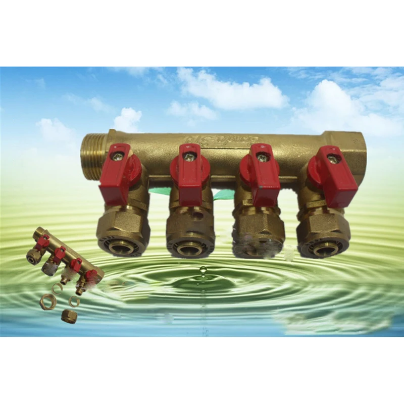 Plumbing  6-point pipeline valve 2-way 3-way 4-way water collector and divider ball core water meter box water diversion valve