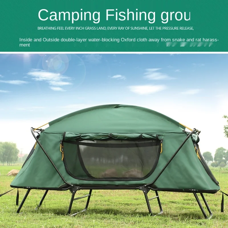 zq Outdoor Thickened Oxford Cloth Warm off-Ground Tent Double-Layer Camping Fishing Tent