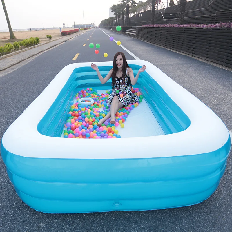 Baby Swimming Tube Huge Size Inflatable Swimming Pool for Summer Water Fun Games Toys Blue And White Swim Pools