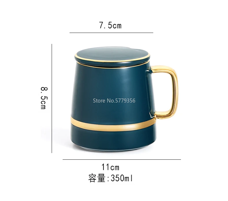 Nordic Luxury Ceramic Coffee Cup with Spoon Solid Green Minimalist Afternoon Tea Cups High Quality Cup and Saucer Set