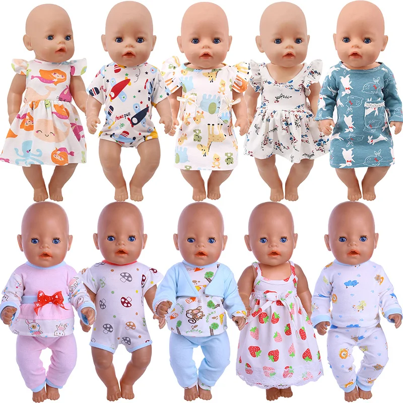 15 Styles Lovely Handmade Pajamas Doll Clothes for 18 Inch Girl Doll,43 cm New Born Baby Doll and Our Generation,Toys for Girls