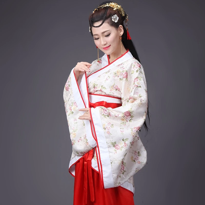 Classical Female Adult National Costume China Ancient Hanfu Folk Dance Clothes Long Sleeves Loose Princess Womens Ethnic Wear