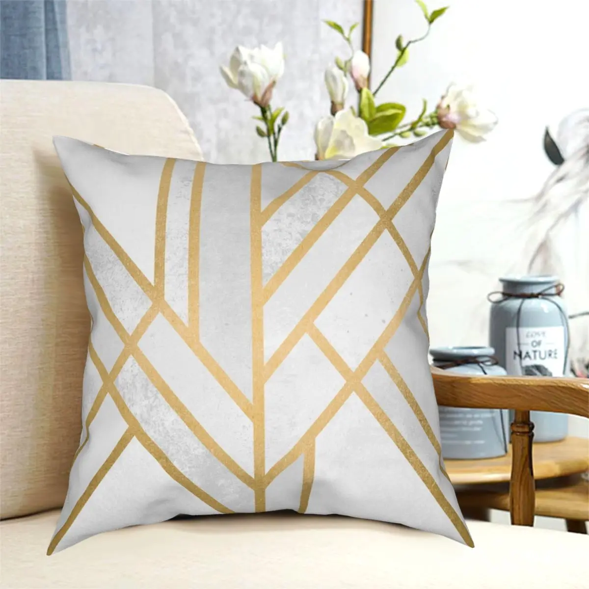 

Art Deco Geometry Square Pillowcase Polyester Pattern Decorative Throw Pillow Case Sofa Cushion Case 45*45cm