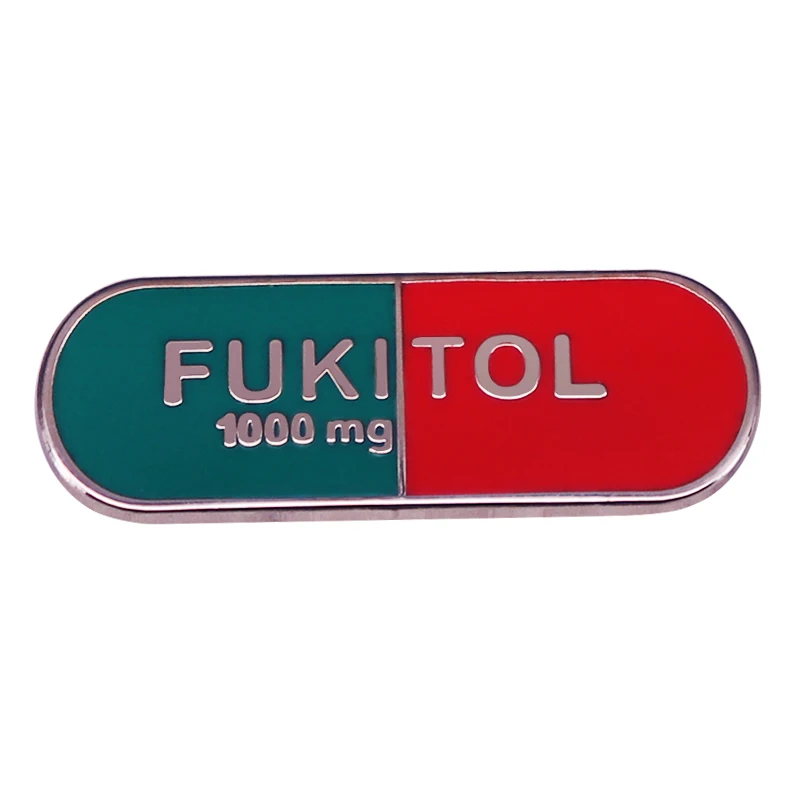 Stickeroonie Fukitol Enamel Pin Funny Sarcasm Fukitol Prescription Pill Brooch
