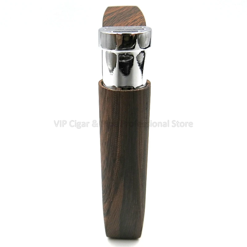 LUBINSKI Multifunctional Classic Wood Grain Cigar Cigarette Lighter Tobacco Tamper Pipe Refillable Lighter W/Punch Smoking Tool