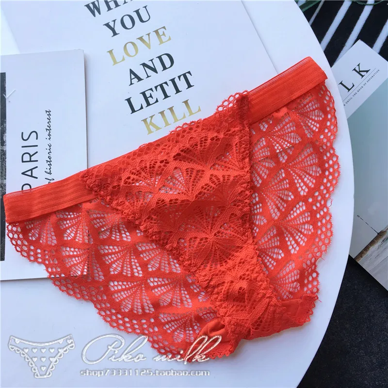 European Style sexy Underwear Women\'s Cotton Panties Low Waist Pure Color Briefs Fashion Hollow Out Underpants Female Lingerie