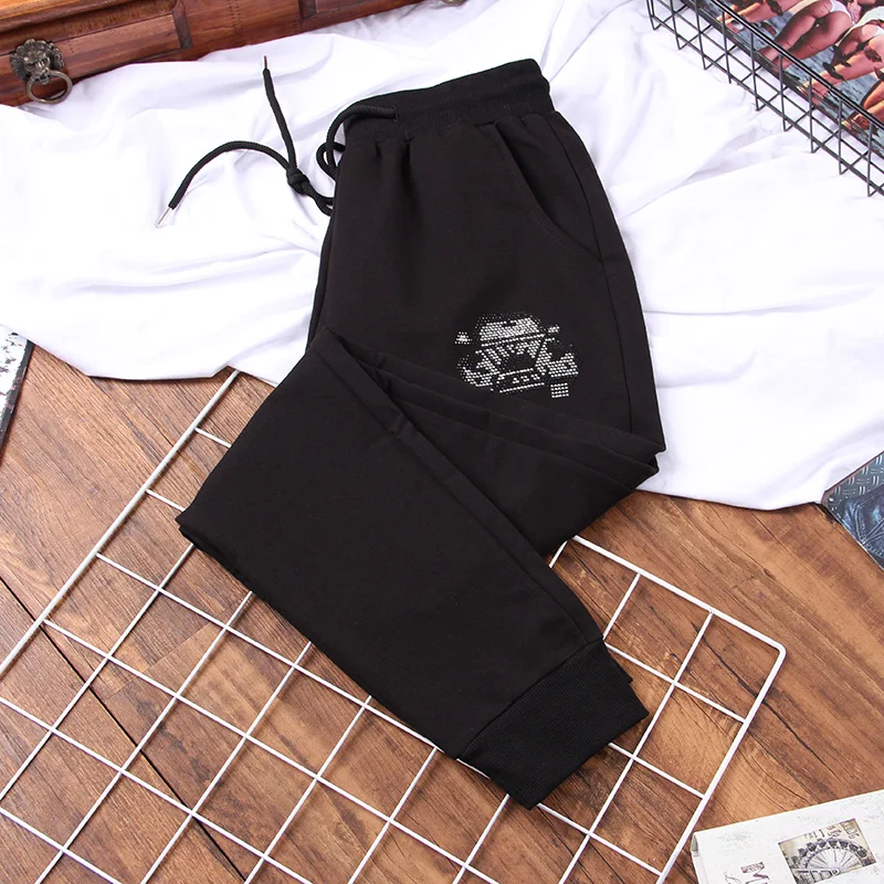 

Fashion 2022 new Summer black Hot diamonds Sweatpants women Harem pants spring and autumn casual Loose Ladies' trousers