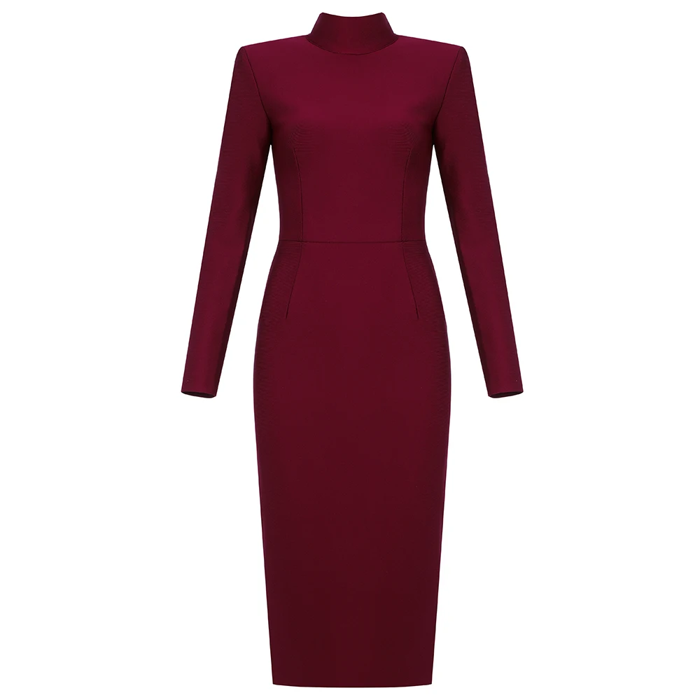 Elegant New Bandage Dress Evening Party Dress Long Sleeve Women Autumn Winter Ladies Clothing Sexy Celebrity Bodycon Dresses