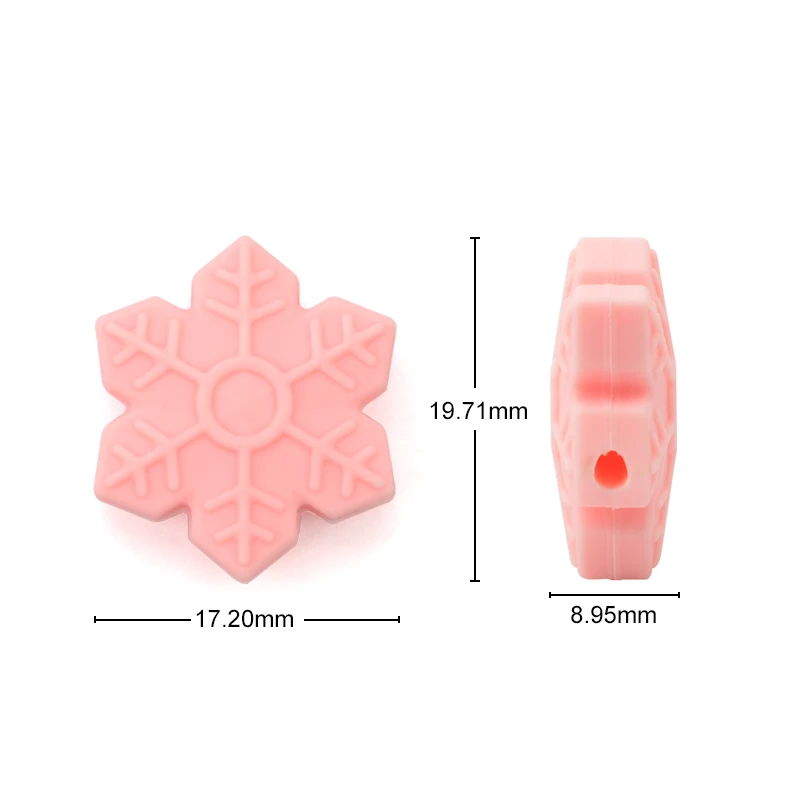 Schneeflocke Silikon Perlen 5 teile/los BPA FREI Baby Zahnen Perle Für DIY Schmuck Machen Kautable Baby Zahnen Geschenk – Detail 1