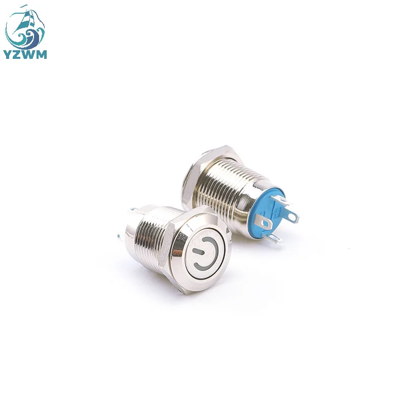 Reset Power Start Button 12mm Electric Level Reset Waterproof Metal Button Switch 3-6V 12-24V 220V