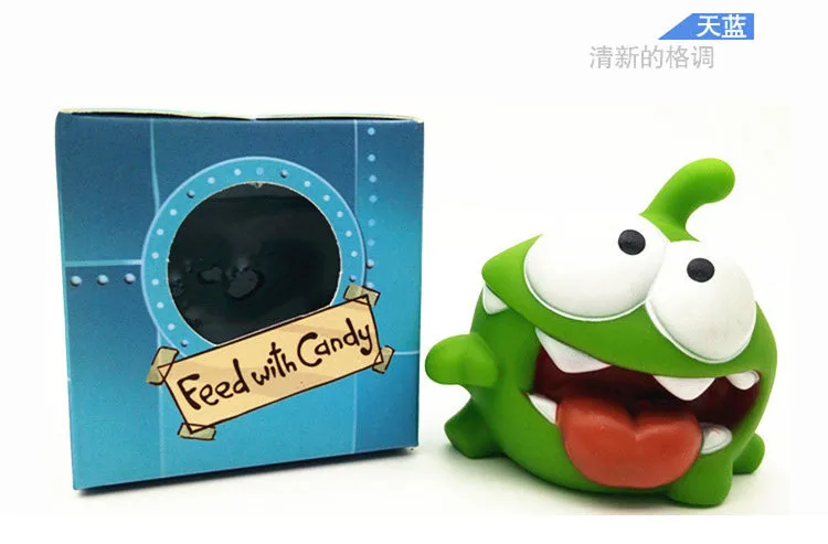 7pcs Kawaii Vinyl Glue Rubber Cartoon Doll Phone Game Cut The Rope Frogs OM NOM Candy Gulping Monster Bath Toy Figure