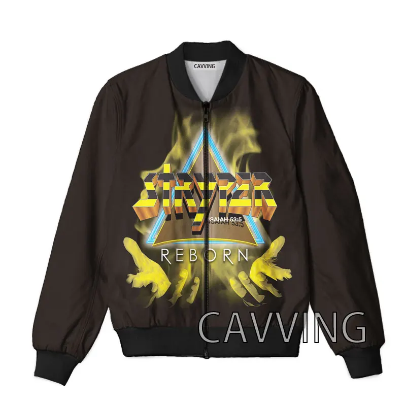 CAVVING 3D In Hình Stryper Rock Dây Kéo Áo Khoác Bomber Nam Áo Liền Quần Nam Phối Khóa Kéo Lên Áo Khoác Phao Nữ/Nam Z02