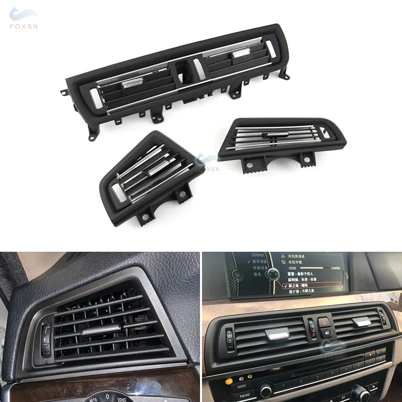 

LHD Front Row Wind Center Left Right Air Conditioning Vent Outlet Panel Chrome Plate Panel Frame Trim For BMW 5 Series F10 F18