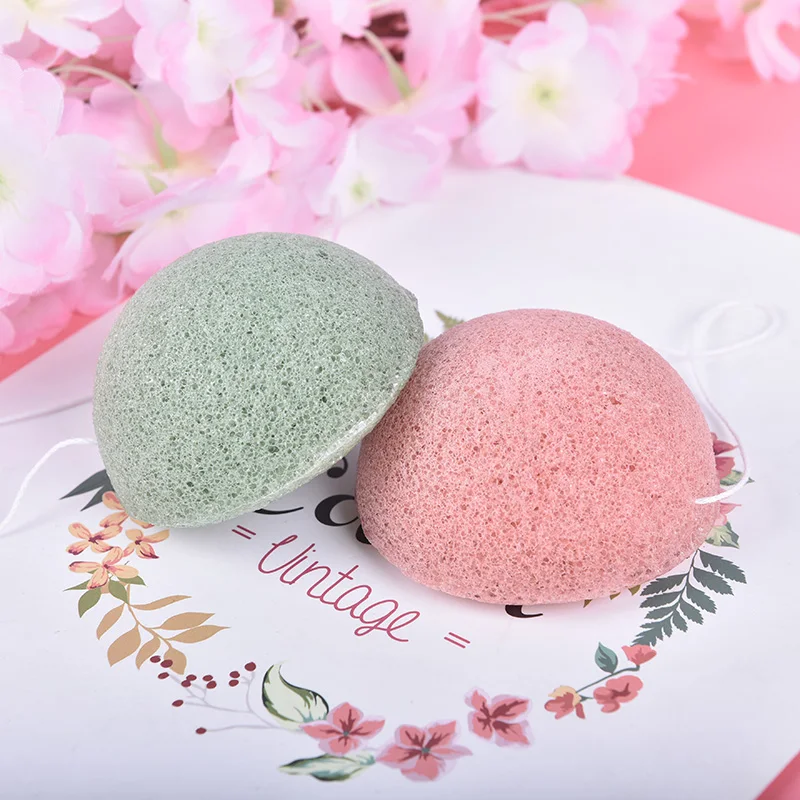 NATURAL Konjac Konnyaku Puff Exfoliator ทำความสะอาด Konjac ฟองน้ำล้างหน้าทำความสะอาดฟองน้ำ Espinha Maquiagem แต่งหน้าฟองน้ำ Konjac