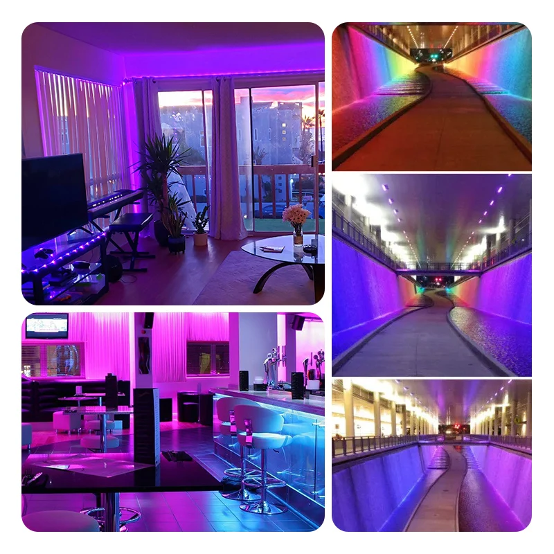 USB RGB WS2812 LED Strip 60LED/M 30LED/M SMD5050 Beralamat LED Pixel Tape 14 Tombol Remote Control DC5V Full Dream Color RGB