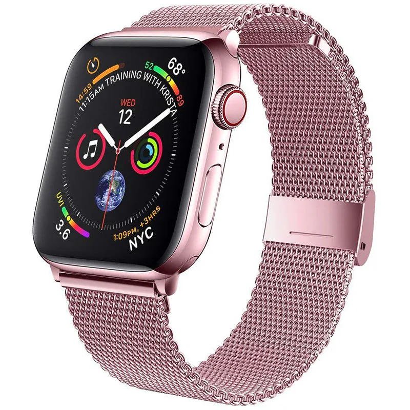 Correa Milanese loop para Apple watch, 44mm, 40mm, 38mm, 42mm, correa de Metal de acero inoxidable para iWatch series 4 3 2 1, Correa # SW