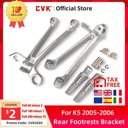 CVK Motorcycle Aluminium Rear Footrests Bracket Kit Foot Pegs Rests Assembly For Suzuki GSXR1000 K5 2005-2006