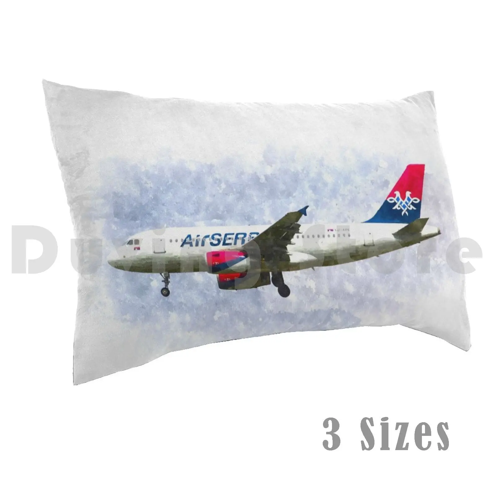 Air Serbia Airbus A319 Art funda de almohada DIY 50*70 Air Serbia Art Air Serbia Serbia Serbia Serbia Airbus Airbus Airbus