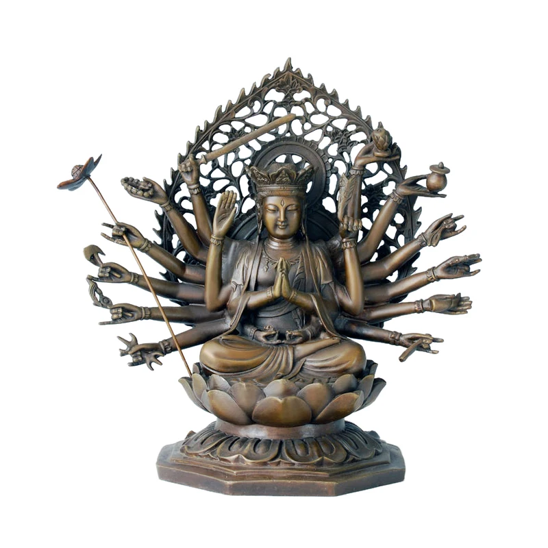 Buddha Statue Cundhi Bodhisattva Bronze Sculpture Buddhist Figurine Cundhi Mother Tibetan Buddha Bless Decoration